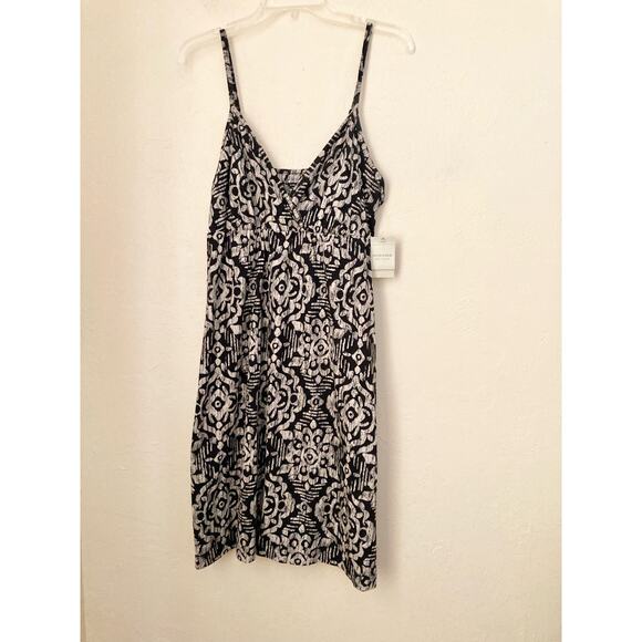Sonoma Life + Style Women's Dress Size M Black Tan Sleeveless Tribal Print NWT - Picture 2 of 6